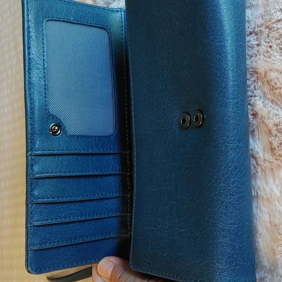 Matt & Nat Blue Wallet With Crossbody Strap - Picture 5 of 9